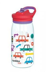 Quokka Glow Kids Cars Plastová láhev s pítkem 580 ml 1 ks