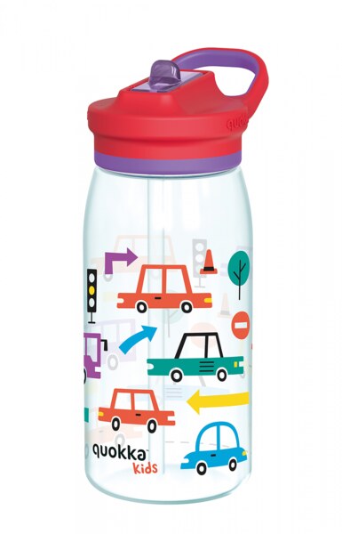 Quokka Glow Kids Cars Plastová láhev s pítkem 580 ml 1 ks