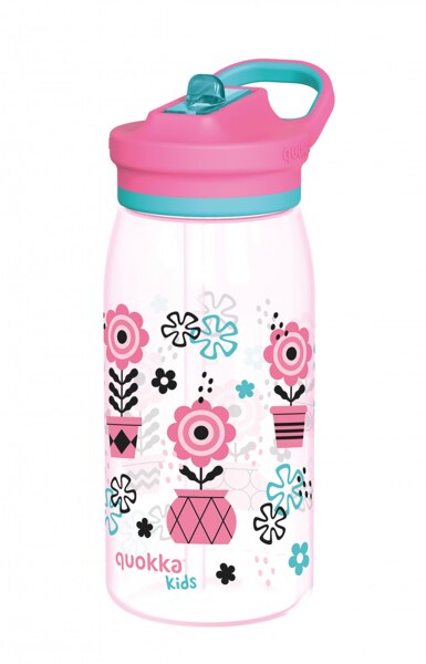 Quokka Glow Kids Melodic Flowers Plastová láhev s pítkem 580 ml 1 ks Quokka Glow Kids Melodic Flowers Plastová láhev s pítkem 580 ml 1 ks