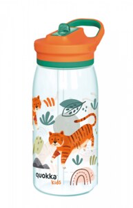 Quokka Glow Kids Tigers Plastová láhev s pítkem 580 ml 1 ks Quokka Glow Kids Tigers Plastová láhev s pítkem 580 ml 1 ks