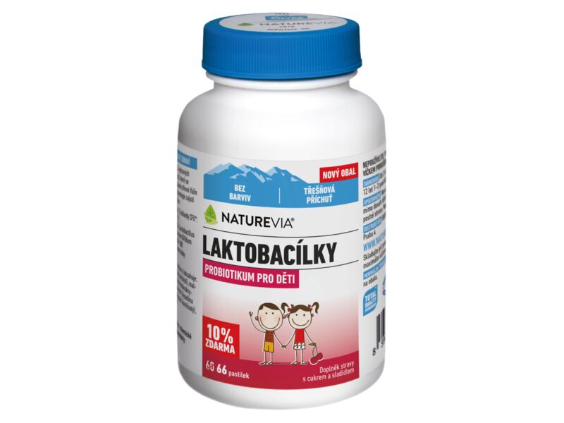 NatureVia Laktobacílky třešňové 66 pastilek
