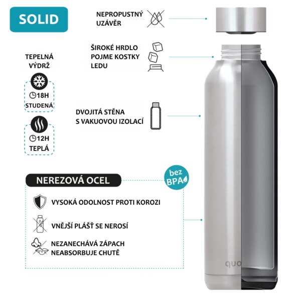 Quokka Solid Light Yellow Nerezová termoláhev 630 ml 1 ks Quokka Solid Light Yellow Nerezová termoláhev 630 ml 1 ks