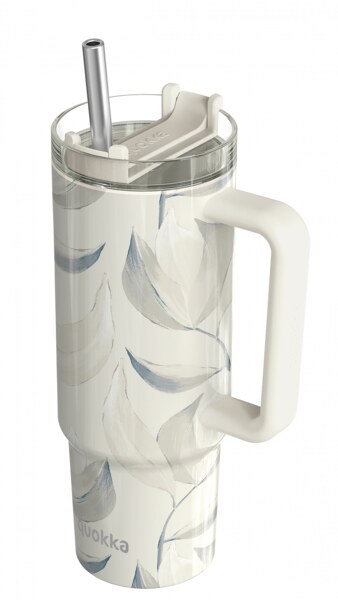 Quokka Stream Cotton Nerezový termohrnek s brčkem 950 ml 1 ks Quokka Stream Cotton Nerezový termohrnek s brčkem 950 ml 1 ks