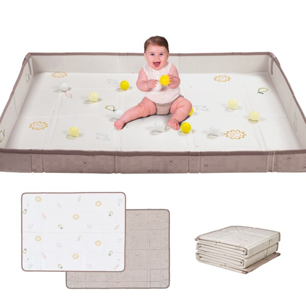 Taf Toys Brown Beige Pěnová hrací podložka s míčky Taf Toys Brown Beige Pěnová hrací podložka s míčky