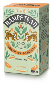 Hampstead Green Tea & Ginger BIO nálevové sáčky 20x2 g Hampstead Green Tea & Ginger BIO nálevové sáčky 20x2 g