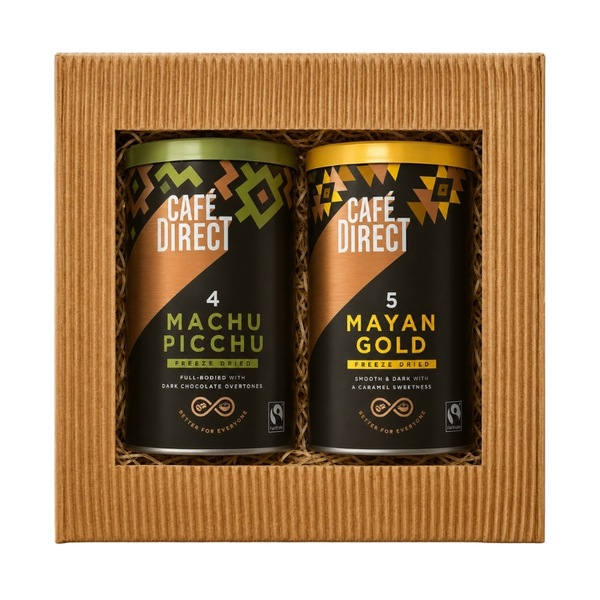 Cafédirect dárkový balíček Machu Picchu a Mayan Gold instantní kávy 2 x 100g Cafédirect dárkový balíček Machu Picchu a Mayan Gold instantní kávy 2 x 100g