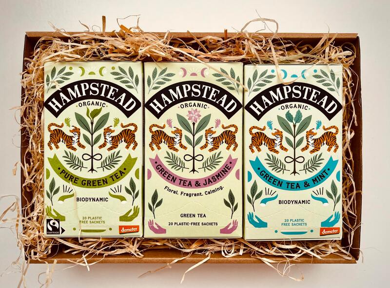 Hampstead Tea BIO dárkový balíček výběr zelených čajů 3 x 20 ks Hampstead Tea BIO dárkový balíček výběr zelených čajů 3 x 20 ks