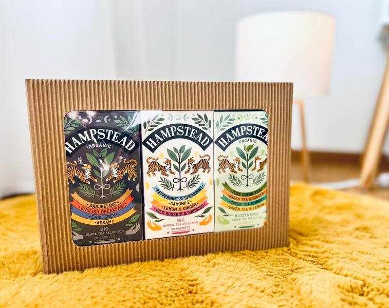 Hampstead Tea BIO dárkový balíček selekcí bylinných, zelených a černých čajů 3 x 20 ks Hampstead Tea BIO dárkový balíček selekcí bylinných, zelených a černých čajů 3 x 20 ks