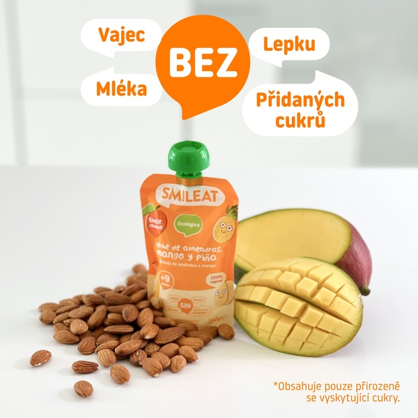 BIO kapsička mandlové mléko, mango, ananas a banán 9M+ 100g BIO kapsička mandlové mléko, mango, ananas a banán 9M+ 100g