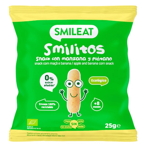BIO kukuřičné křupky jablko & banán s extra panenským olivovým olejem 25g BIO kukuřičné křupky jablko & banán s extra panenským olivovým olejem 25g
