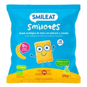 Smileat Kukuřičné křupky banán a vanilka + vitamin B1 BIO 8m+ 25 g Smileat Kukuřičné křupky banán a vanilka + vitamin B1 BIO 8m+ 25 g