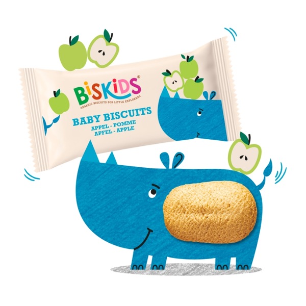 BISkids BIO měkké dětské sušenky s jablečnou šťávou bez přidaného cukru 6M+ 120g