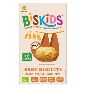BISkids BIO dětské celozrnné ovesné sušenky bez přidaného cukru 6M+ 120g BISkids BIO dětské celozrnné ovesné sušenky bez přidaného cukru 6M+ 120g