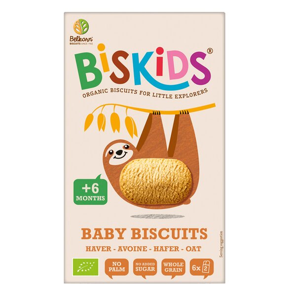 BISkids BIO dětské celozrnné ovesné sušenky bez přidaného cukru 6M+ 120g BISkids BIO dětské celozrnné ovesné sušenky bez přidaného cukru 6M+ 120g