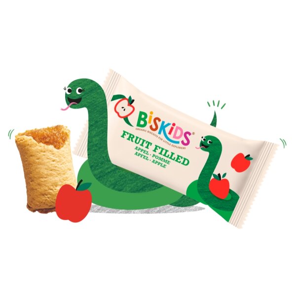 BISkids BIO měkké dětské sušenky s jablečným pyré bez přidaného cukru 33% ovoce 12M+ 120g