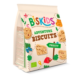 BISkids BIO Adventure dětské celozrnné sušenky bez přidaného cukru 100g BISkids BIO Adventure dětské celozrnné sušenky bez přidaného cukru 100g