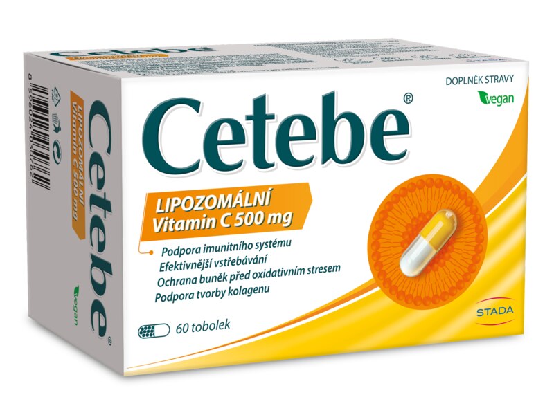 Cetebe Lipozomální Vitamin C 500 mg 60 tobolek