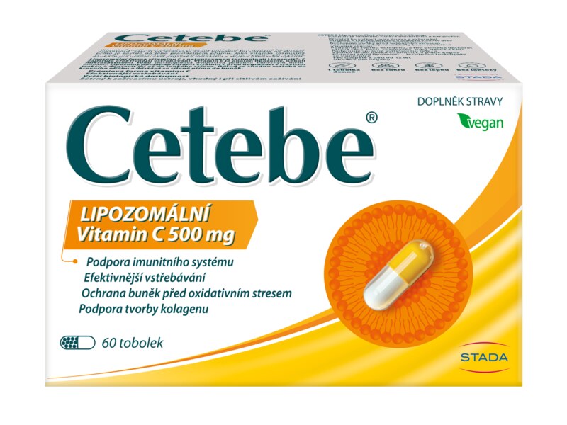 Cetebe Lipozomální Vitamin C 500 mg 60 tobolek