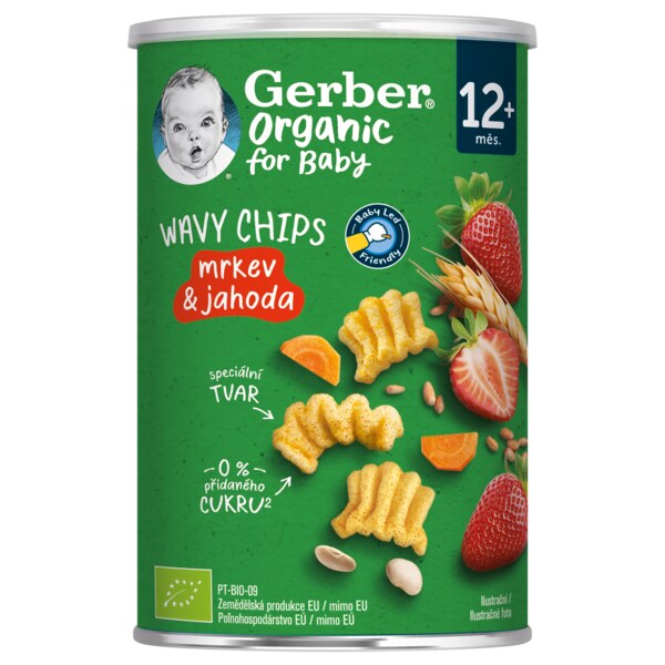 GERBER Wavy chips mrkev a jahoda 35 g