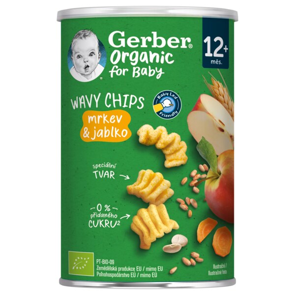 GERBER Wavy chips mrkev a jablko 35 g