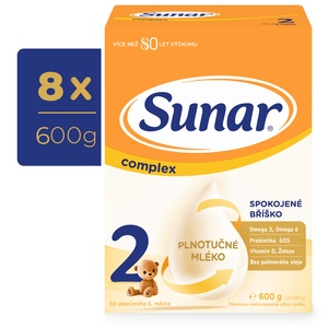 Sunar Complex 2 pokračovací kojenecké mléko 8x600 g Sunar Complex 2 pokračovací kojenecké mléko 8x600 g