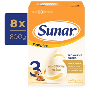 Sunar Complex 3 batolecí mléko 8x600 g Sunar Complex 3 batolecí mléko 8x600 g