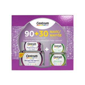 Centrum Silver ženy 50+ 90 tablet + Centrum Silver 50+ 30 tablet Dárkové balení Centrum Silver ženy 50+ 90 tablet + Centrum Silver 50+ 30 tablet Dárkové balení