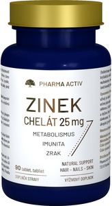 Pharma Activ Zinek Chelát 25 mg 90 tablet Pharma Activ Zinek Chelát 25 mg 90 tablet