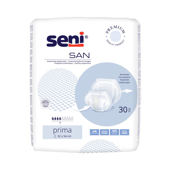 Seni San Inkontinenční vložné pleny Prima 30 ks Seni San Inkontinenční vložné pleny Prima 30 ks