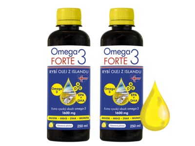 Omega 3 Forte 1600 mg rybí olej 250 ml 1+1 ZDARMA Omega 3 Forte 1600 mg rybí olej 250 ml 1+1 ZDARMA