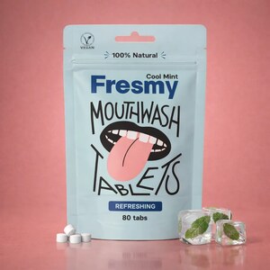 Fresmy Tabs Cool Mint ústní voda v tabletách 80 kusů