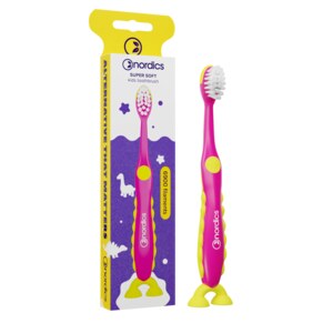 Nordics Premium Kids Dino Soft 6900 zubní kartáček růžový 1 ks Nordics Premium Kids Dino Soft 6900 zubní kartáček růžový 1 ks