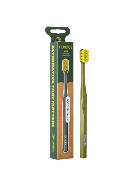 Nordics Premium Soft 6580 Dark Green zubní kartáček 1 ks Nordics Premium Soft 6580 Dark Green zubní kartáček 1 ks