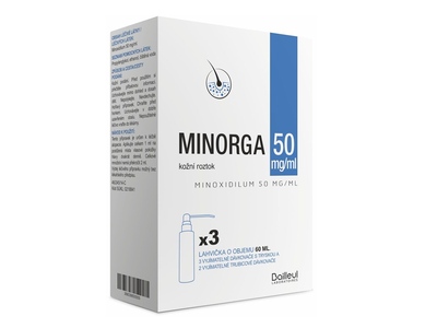 Minorga 50 mg/ml kožní roztok 3x60 ml Minorga 50 mg/ml kožní roztok 3x60 ml