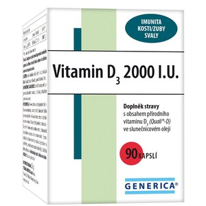 Vitamin D3 2000 I.U. Generica 90 kapslí Vitamin D3 2000 I.U. Generica 90 kapslí