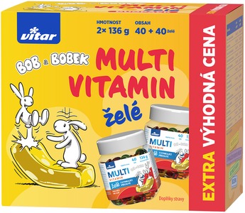 Vitar Kids Bob a Bobek Multivitamin želé 2x40 ks Vitar Kids Bob a Bobek Multivitamin želé 2x40 ks