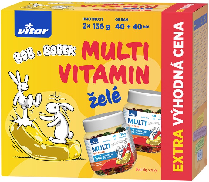 Vitar Kids Bob a Bobek Multivitamin želé 2x40 ks Vitar Kids Bob a Bobek Multivitamin želé 2x40 ks