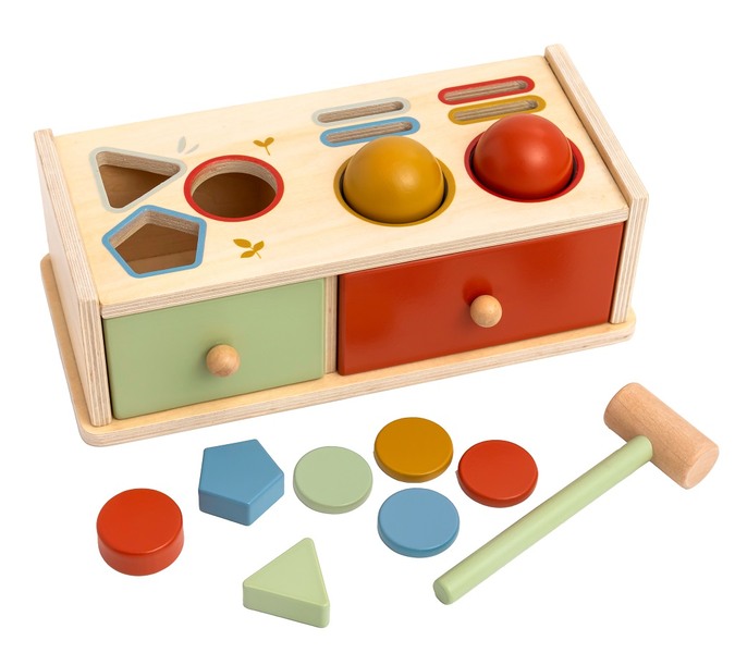 2Kids Toys Zatloukačka a vkládačka šuplíčky 13 ks 2Kids Toys Zatloukačka a vkládačka šuplíčky 13 ks
