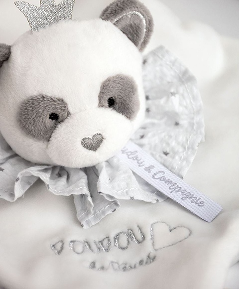Doudou Plyšový muchláček panda 20 cm 1 ks