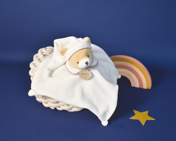 Doudou Plyšový muchláček šedý medvídek 25 cm 1 ks