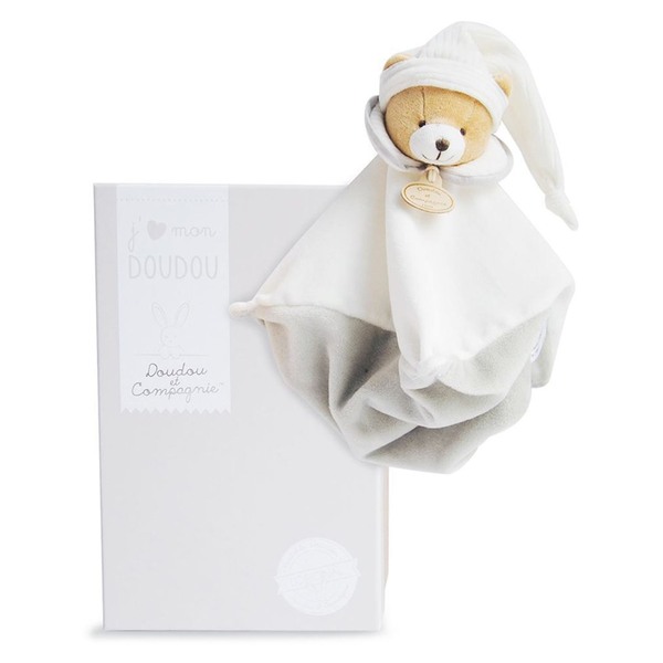 Doudou Plyšový muchláček šedý medvídek 25 cm 1 ks