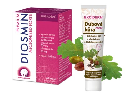 Premium Diosmin Micronized Forte 60 tablet + Exciderm Dubová kůra forte gel s alantoinem 75 g ZDARMA Premium Diosmin Micronized Forte 60 tablet + Exciderm Dubová kůra forte gel s alantoinem 75 g ZDARMA