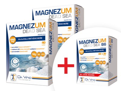 Magnezum Dead Sea DaVinci Academia 2 x 40 tablet + Magnezum Dead Sea DaVinci Academia 80 tablet ZDARMA Magnezum Dead Sea DaVinci Academia 2 x 40 tablet + Magnezum Dead Sea DaVinci Academia 80 tablet ZDARMA