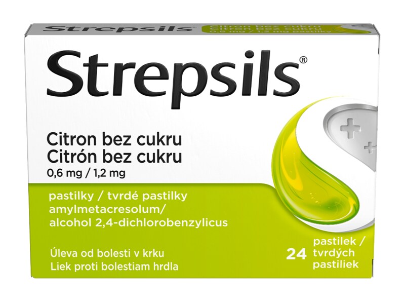 Strepsils Citron bez cukru 24 pastilek