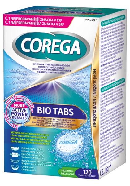 Corega Bio Tabs čisticí tablety 120 ks Corega Bio Tabs čisticí tablety 120 ks