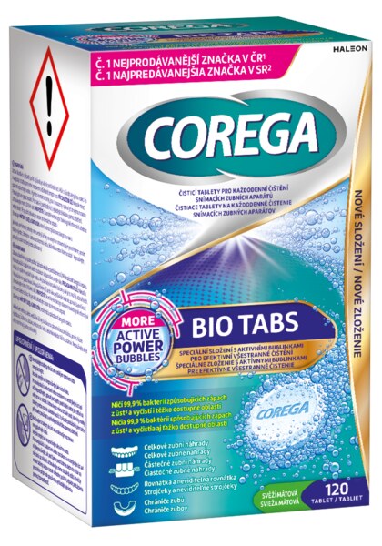 Corega Bio Tabs čisticí tablety 120 ks Corega Bio Tabs čisticí tablety 120 ks