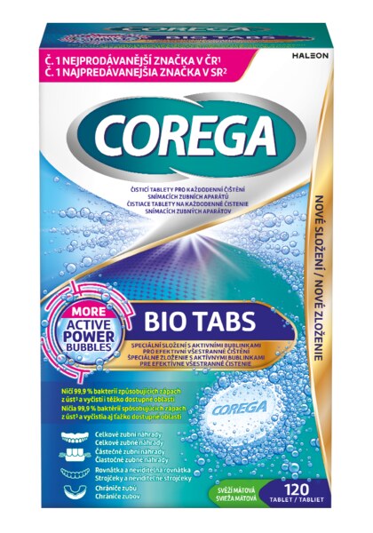 Corega Bio Tabs čisticí tablety 120 ks Corega Bio Tabs čisticí tablety 120 ks