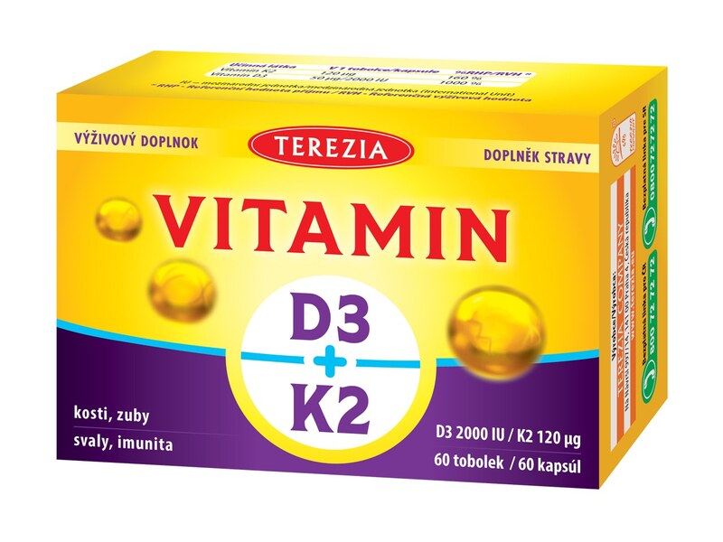 Terezia Vitamin D3+K2 60 tobolek Terezia Vitamin D3+K2 60 tobolek