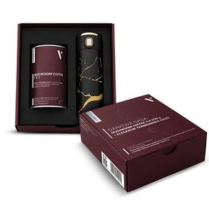 Clinical Mushroom Coffee 7v1 250 g + termohrnek Dárková sada Clinical Mushroom Coffee 7v1 250 g + termohrnek Dárková sada