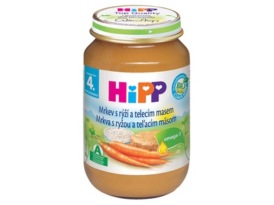 Hipp Baby Mrkev s rýží a telecím masem 190 g